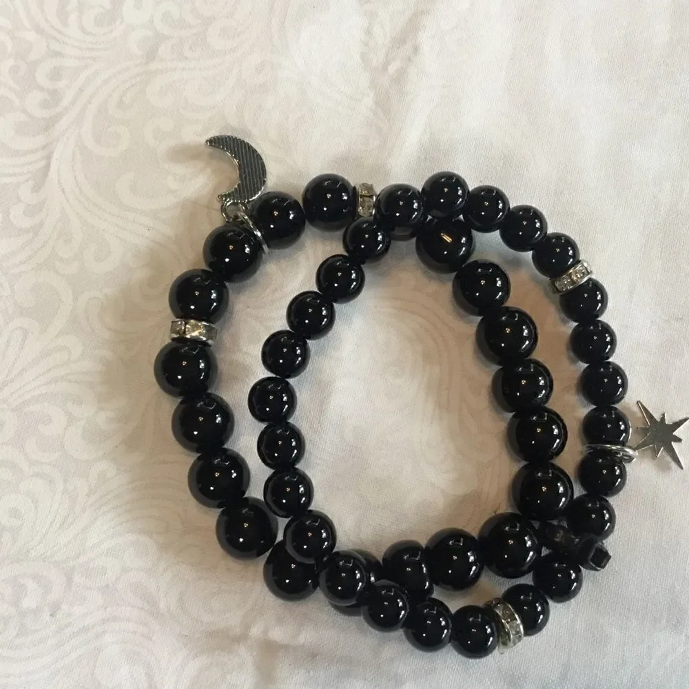Double Black Bead Bracelet